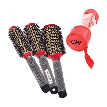kartáč na vlasy CHI Ceramic Round Boar Brushes Stylist Kit sada kulatých kartáčů na vlasy Šedá