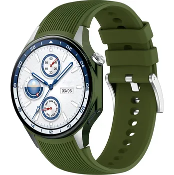Příslušenství k chytrým hodinkám Silikonový řemínek pro Oppo Watch X a X2 a OnePlus 2, 2R a 3 - Tmavě zelený