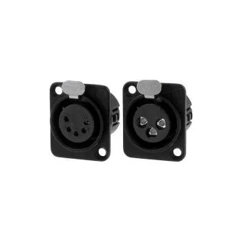 Elektrická zásuvka Zásuvka XLR zásuvka PIN 5 přímý pájení stříbřený 50V 7,5A