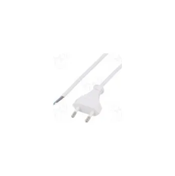 Napájecí kabel Kabel CEE 7/16 (C) vidlice,vodiče PVC 1,6m bílá 2x0,5mm2