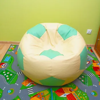 Taburet Sedací vak - míč 80 cm - béžová + mentolová