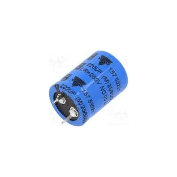 Kondenzátor Kondenzátor elektrolytický SNAP-IN 220uF 250VDC Ø22x30mm