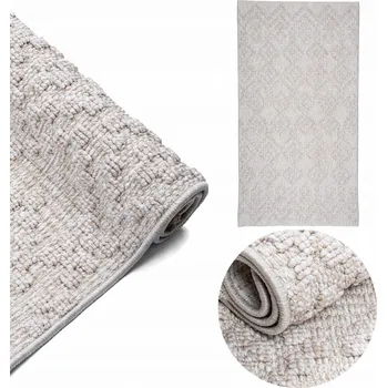 Koberec KOBEREC BĚHOUN DO LOŽNICE OBÝVACÍHO POKOJE BÉŽOVÝ 80x150CM DVOUÚROVŇOVÝ STYLOVÝ BOHO