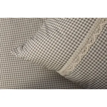 Povlečení Podpěrová s.r.o. Bavlněné povlečení PEPITO kostička S KRAJKOU Velikost: 140x200 (1x), 70x90 cm krajka (1x)