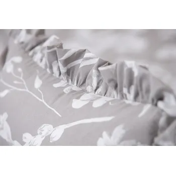 Povlečení Podpěrová s.r.o. Bavlněné povlečení s kanýrem na polštáři FLORA tmavá Velikost: 140x220 (1x), 70x90 cm kanýr (1x)