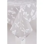 Podpěrová s.r.o. Ubrus FLORA bílá káva šedý Velikost: 140x220 cm