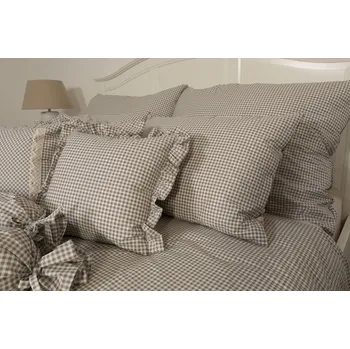 Povlečení Podpěrová s.r.o. Bavlněné povlečení PEPITO kostička béžová Velikost: 240x220 cm (1 ks), 70x90 cm (2 ks) ŠEV na peřině