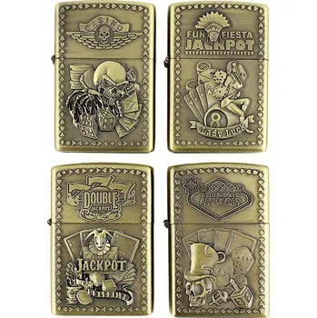 Zapalovač Benzínové zapalovače 4ks Jackpot (Sada čtyř zapalovačů na benzín 4ks v balení)