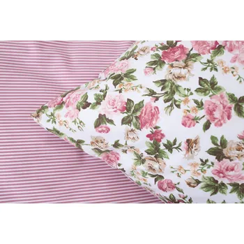 Povlečení Podpěrová s.r.o. Povlak na polštář RŮŽE RUSTIKÁL / pruh růžový Velikost: 40x60 cm BAVLNA N