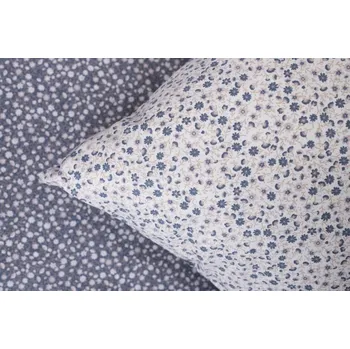 Povlečení Podpěrová s.r.o. Bavlněné povlečení MODRÉ KYTIČKY poz/neg Velikost: 240x200 cm (1 ks), 70x90 cm (2 ks) ŠEV na peřině