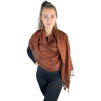 Šátek Dámský šátek 70x175cm drop - hnědý