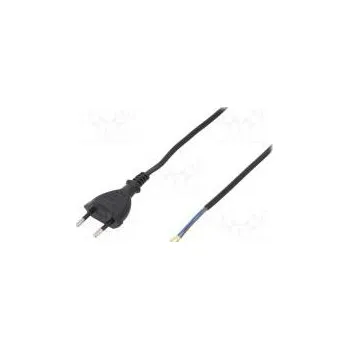 Napájecí kabel Kabel CEE 7/16 (C) vidlice,vodiče PVC 5m černá 2x0,5mm2 2,5A