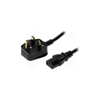 Napájecí kabel Kabel BS 1363 (G) vidlice,IEC C13 zásuvka PVC 1,8m černá