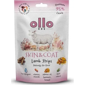 Pamlsek pro psa OLLO Air-Dried Skin & Coat Lamb strips - pamlsek pro psa - 80g
