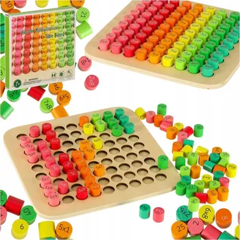 Dřevěná hračka Vzdělávací sada pro výuku počítání a násobilky - kulatá