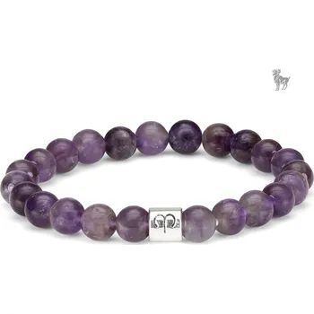 Náramek Prosperk Ametyst fialový náramek ve znamení zvěrokruhu - Beran S5338