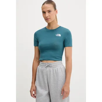 Pánské tričko Tričko The North Face Crop S/S Tee NF0A55AOBQ51 tyrkysová 67X, vel. L