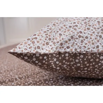 Povlak na dekorativní polštářek Podpěrová s.r.o. Povlak na polštář jednoduchý HNĚDÉ KYTIČKY P/N Velikost: 40x40 cm BAVLNA N