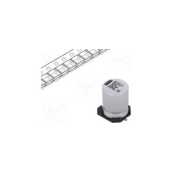 Kondenzátor Kondenzátor elektrolytický SMD 10uF 63VDC 8x8x10mm ±20%