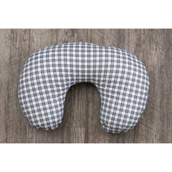 Dekorativní polštářek Podpěrová s.r.o. Polštářek PODKOVA modrá kostička negativ