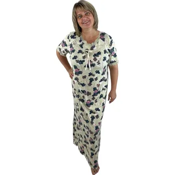 Dámská noční košile Noční košile Lístečky - Krémová Velikost: M