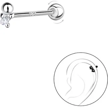 Piercing Stříbrný piercing BALL ZIRKON Ag 925/1000