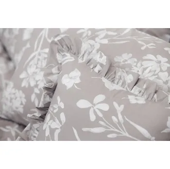 Povlečení Bavlna FLORA bílá káva pozitiv Velikost: Bavlněný krep (130 g/m2)