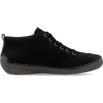 Dámská móda Dámské černé kotníčkové boty s leopardím lemem Rieker 52514-00 Velikost: 41