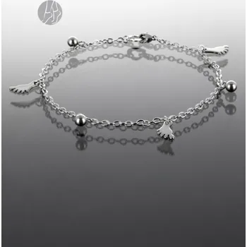 Náramek Prosperk Dámský řetízek na nohu s přívěskem stop a kuliček S0544