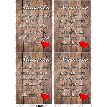 Umělecký papír Rýžový a soft papír na decoupage - Citát - Maminka - KB01482 Materiál: Soft, Rozměr: A4