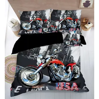 Povlečení TOTÁLNÍ MASAKR CEN ! SADA POVLEČENÍ S 3D EFEKTEM - HARLEY - NA 2 POSTELE 140x200/70x90 cm + PROSTĚRADLO ZDARMA !
