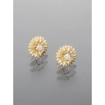 Náušnice Prosperk Náušnice puzetové květy s kamínkem uprostřed Barva: Stříbrná