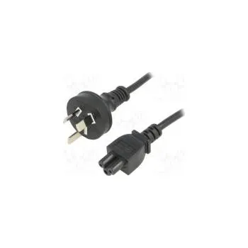 Napájecí kabel Kabel AS/NZS 3112 (I) zástrčka,IEC C5 zásuvka PVC 1,8m černá