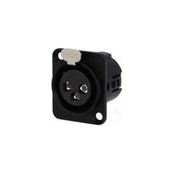 Elektrická zásuvka Zásuvka XLR zásuvka PIN 3 přímý pájení stříbřený 50V 15A