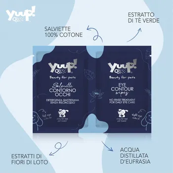 Kosmetika pro psa Yuup! Vlhčený ubrousek na čištění očního okolí Yuup Provedeni: 2 ks