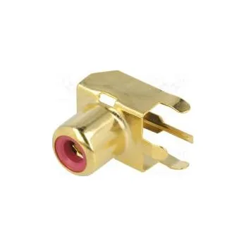 Elektrická zásuvka Zásuvka RCA zásuvka úhlové 90° THT zlacený Kontakty mosaz