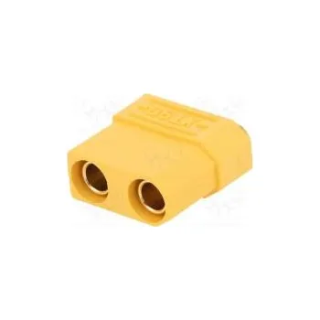 Elektrická zásuvka Zásuvka napájecí DC XT90 zásuvka PIN 2 na PCB THT žlutá 40A