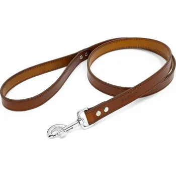 Vodítko pro psa Kožené vodítko Dark Brown Typ karabiny / Šířka vodítka: Malá / 1,8 cm