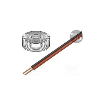 elektrický kabel Vodič reproduktorový 2x0,08mm2 lanko Cu černá,červená PVC