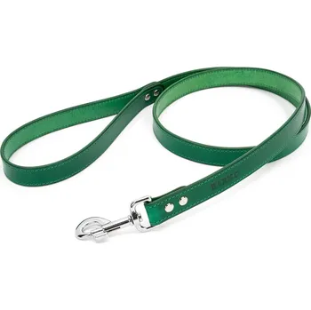 Vodítko pro psa BARICO Kožené vodítko Green Typ karabiny / Šířka vodítka: Malá / 1,8 cm