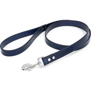 Vodítko pro psa BARICO Kožené vodítko Blue Typ karabiny / Šířka vodítka: Malá / 1,8 cm
