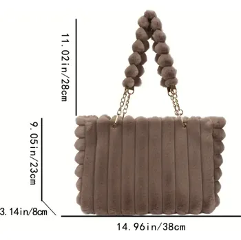 Kabelka Kabelka z umělé kožešiny s řetízkovým designem (28x23x38 cm)