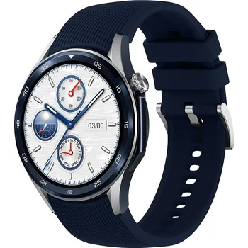 Příslušenství k chytrým hodinkám Silikonový řemínek pro Oppo Watch X a X2 a OnePlus 2, 2R a 3 - Tmavě modrý