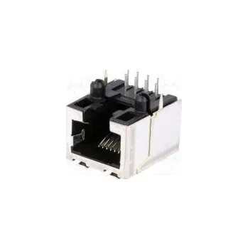 Elektrický konektor Zásuvka RJ45 PIN 8 Uspořádání výv 8p8c THT na PCB