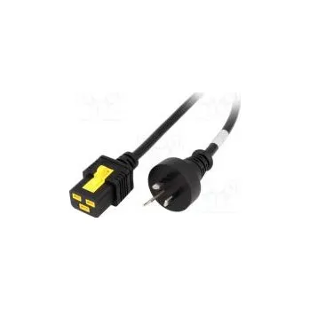 Napájecí kabel Kabel AS 3112 (I) vidlice,IEC C19 zásuvka PVC 2m černá 16A
