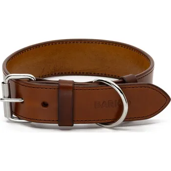 Obojek pro psa Kožený obojek pro psa BARICO Dark Brown Šířka obojku: 2 cm, Přesný obvod krku: 28 cm