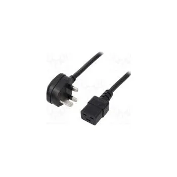 Napájecí kabel Kabel BS 1363 (G) vidlice,IEC C19 zásuvka PVC 1,8m černá