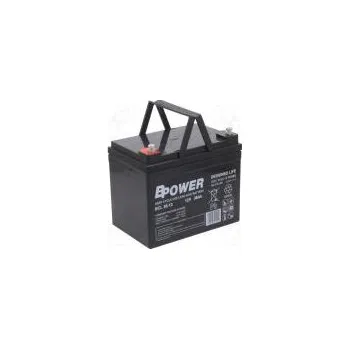 Záložní baterie BPOWER olověný akumulátor AGM 12V 36Ah bezobslužný 196x130x169mm