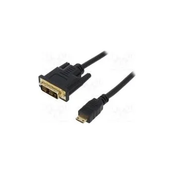 Video kabel Cable DVI-D (18+1) plug,HDMI plug 5m black