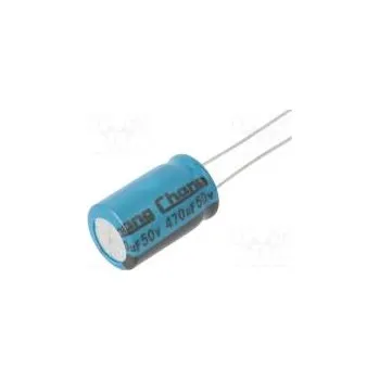 Elektronická součástka Kondenzátor elektrolytický THT 470uF 50VDC Ø12,5x20mm ±20%
